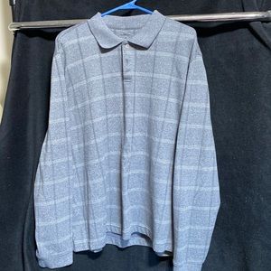 VanHeusen men’s XXL long sleeve gray polo shirt *
